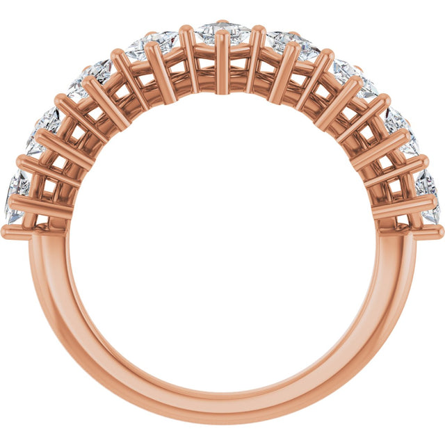 10K Gold Square Lab-Grown Diamond Nine-Stone Anniversary Band – 1/8–3/4 CTW - Rose Gold - view 2