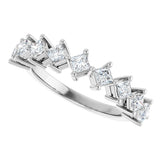 10K Gold Square Natural Diamond Nine-Stone Anniversary Band – 1/8–3/4 CTW - White Gold - view 5