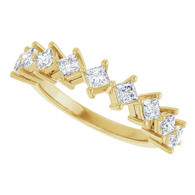10K Gold Square Lab-Grown Diamond Nine-Stone Anniversary Band – 1/8–3/4 CTW - Yellow Gold - view 5