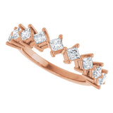 10K Gold Square Natural Diamond Nine-Stone Anniversary Band – 1/8–3/4 CTW - Rose Gold - view 5