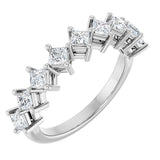 10K Gold Square Lab-Grown Diamond Nine-Stone Anniversary Band – 1/8–3/4 CTW - White Gold