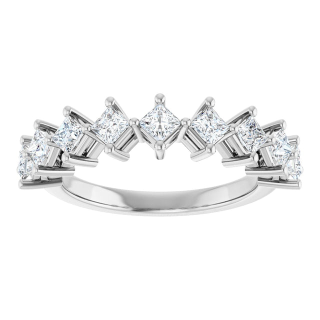10K Gold Square Natural Diamond Nine-Stone Anniversary Band – 1/8–3/4 CTW - White Gold - view 3