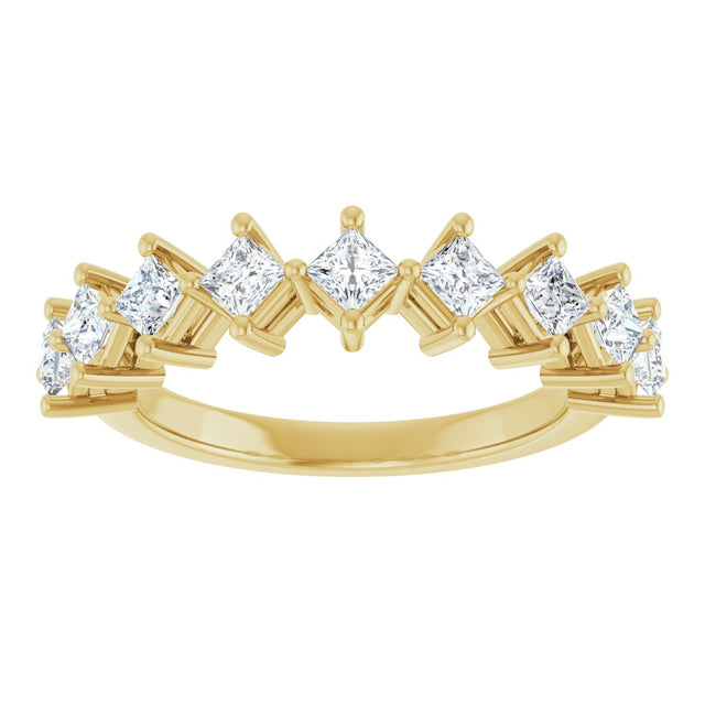 10K Gold Square Natural Diamond Nine-Stone Anniversary Band – 1/8–3/4 CTW - Yellow Gold - view 3
