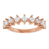 10K Gold Square Natural Diamond Nine-Stone Anniversary Band – 1/8–3/4 CTW - Rose Gold - view 3