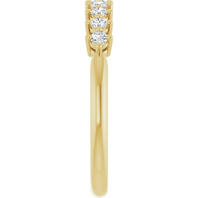 14K Gold Round Lab-Grown Diamond Nine-Stone Anniversary Band – 1/4–3/4 CTW - Yellow Gold - view 4