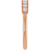 14K Gold Round Lab-Grown Diamond Nine-Stone Anniversary Band – 1/4–3/4 CTW - Rose Gold - view 4