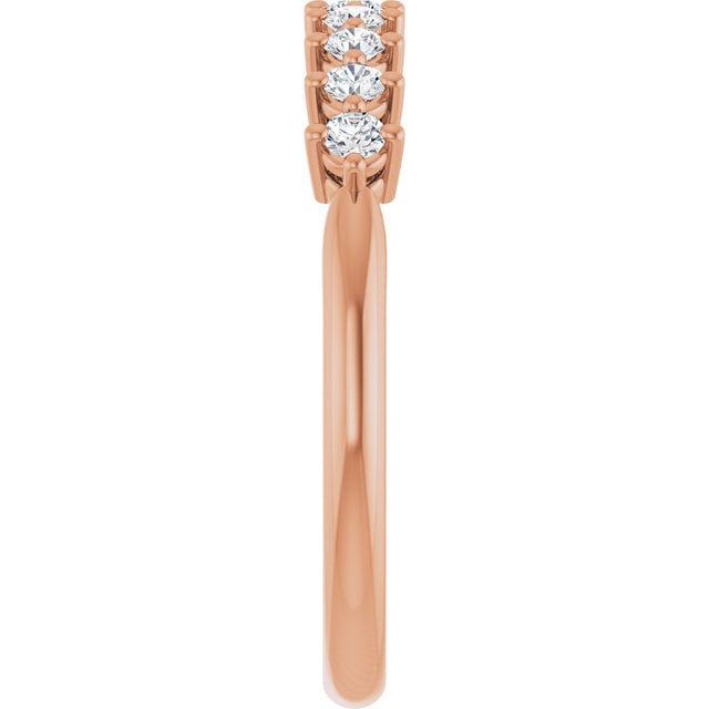 14K Gold Round Lab-Grown Diamond Nine-Stone Anniversary Band – 1/4–3/4 CTW - Rose Gold - view 4