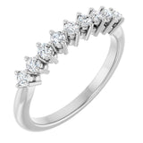 14K Gold Round Natural Diamond Nine-Stone Anniversary Band – 1/4–1/2 CTW - White Gold
