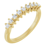 14K Gold Round Natural Diamond Nine-Stone Anniversary Band – 1/4–1/2 CTW - Yellow Gold