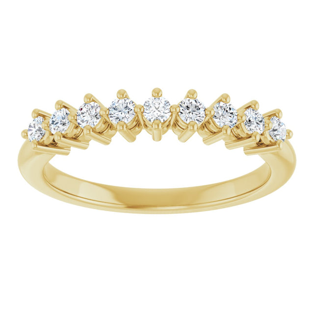 14K Gold Round Lab-Grown Diamond Nine-Stone Anniversary Band – 1/4–3/4 CTW - Yellow Gold - view 3