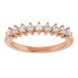 14K Gold Round Lab-Grown Diamond Nine-Stone Anniversary Band – 1/4–3/4 CTW - Rose Gold - view 3