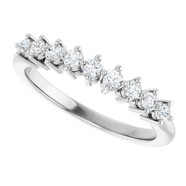 Platinum Round Lab-Grown Diamond Nine-Stone Anniversary Band – 1/4–3/4 CTW - view 5