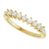14K Gold Round Natural Diamond Nine-Stone Anniversary Band – 1/4–1/2 CTW - Yellow Gold - view 5