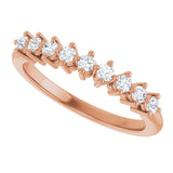 14K Gold Round Lab-Grown Diamond Nine-Stone Anniversary Band – 1/4–3/4 CTW - Rose Gold - view 5