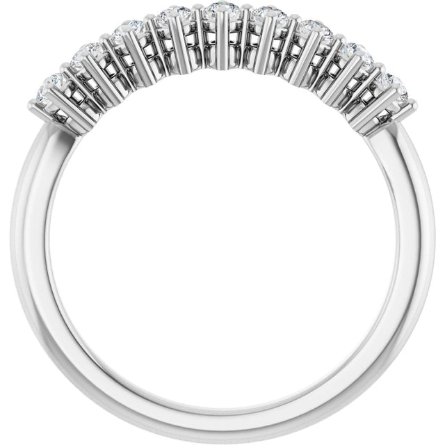 Platinum Round Lab-Grown Diamond Nine-Stone Anniversary Band – 1/4–3/4 CTW - view 2