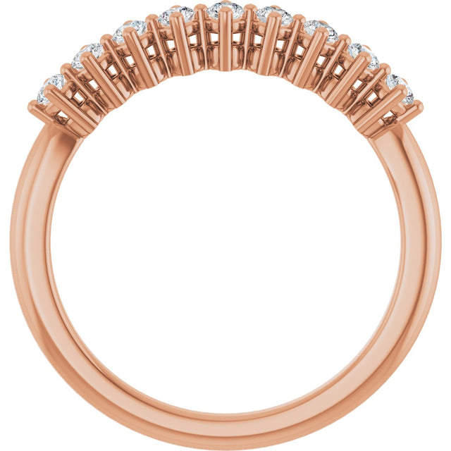 14K Gold Round Lab-Grown Diamond Nine-Stone Anniversary Band – 1/4–3/4 CTW - Rose Gold - view 2