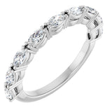 14K Gold Marquise Lab-Grown Diamond Nine-Stone Anniversary Band – 5/8–1 CTW - White Gold