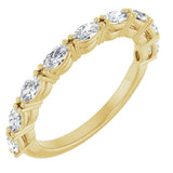 14K Gold Marquise Natural Diamond Nine-Stone Anniversary Band – 5/8–1 1/6 CTW - Yellow Gold