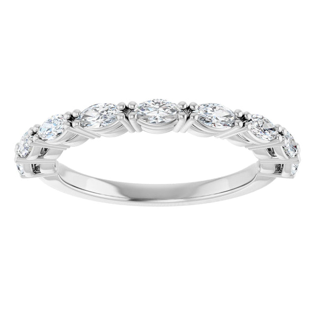 Platinum Marquise Natural Diamond Nine-Stone Anniversary Band – 5/8–1 1/6 CTW - view 3