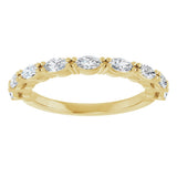 14K Gold Marquise Natural Diamond Nine-Stone Anniversary Band – 5/8–1 1/6 CTW - Yellow Gold - view 3