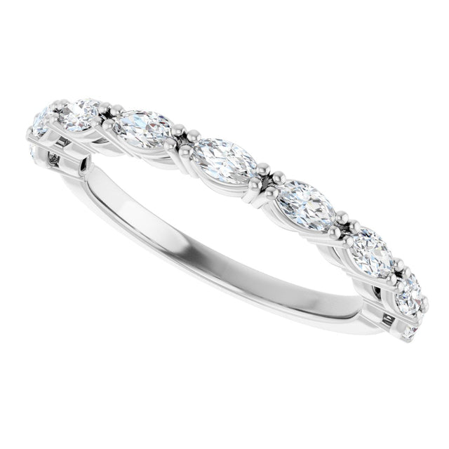 Platinum Marquise Natural Diamond Nine-Stone Anniversary Band – 5/8–1 1/6 CTW - view 5