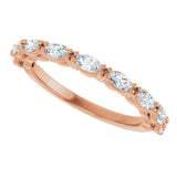 14K Gold Marquise Natural Diamond Nine-Stone Anniversary Band – 5/8–1 1/6 CTW - Rose Gold - view 5