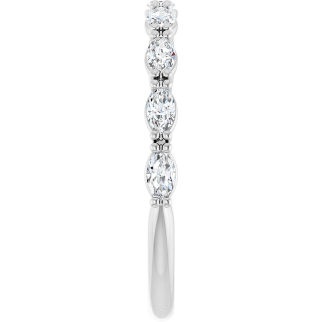 Platinum Marquise Natural Diamond Nine-Stone Anniversary Band – 5/8–1 1/6 CTW - view 4