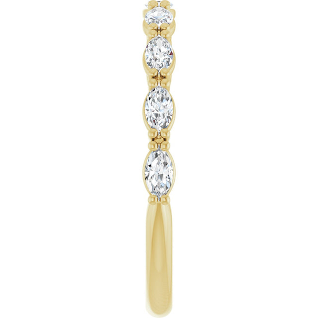 14K Gold Marquise Lab-Grown Diamond Nine-Stone Anniversary Band – 5/8–1 CTW - Yellow Gold - view 4