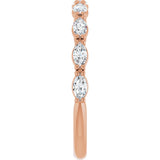 14K Gold Marquise Natural Diamond Nine-Stone Anniversary Band – 5/8–1 1/6 CTW - Rose Gold - view 4