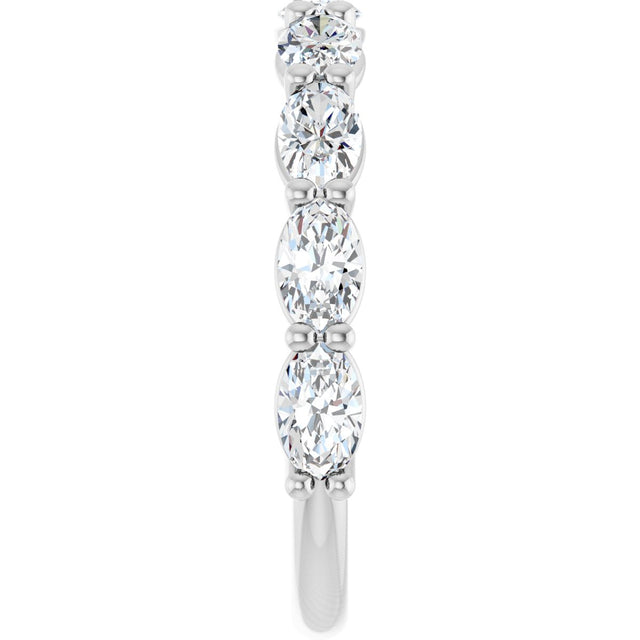 Platinum Oval Natural Diamond Nine-Stone Anniversary Band – 1 3/4 CTW - view 4