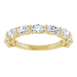 14K Gold Oval Lab-Grown Diamond Nine-Stone Anniversary Band – 5x3 mm Stones - Yellow Gold - view 3