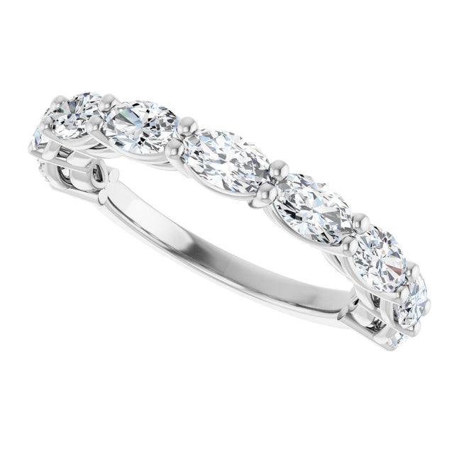 Platinum Oval Natural Diamond Nine-Stone Anniversary Band – 1 3/4 CTW - view 5