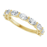 14K Gold Oval Lab-Grown Diamond Nine-Stone Anniversary Band – 5x3 mm Stones - Yellow Gold - view 5