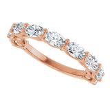 14K Gold Oval Natural Diamond Nine-Stone Anniversary Band – 1 3/4 CTW - Rose Gold - view 5