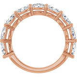 14K Gold Oval Lab-Grown Diamond Nine-Stone Anniversary Band – 5x3 mm Stones - Rose Gold - view 2