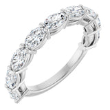 14K Gold Oval Natural Diamond Nine-Stone Anniversary Band – 1 3/4 CTW - White Gold