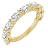 14K Gold Oval Lab-Grown Diamond Nine-Stone Anniversary Band – 5x3 mm Stones - Yellow Gold