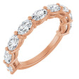 14K Gold Oval Natural Diamond Nine-Stone Anniversary Band – 1 3/4 CTW - Rose Gold