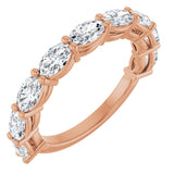 14K Gold Oval Natural Diamond Nine-Stone Anniversary Band – 1 3/4 CTW - Rose Gold