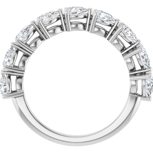 Platinum Pear Natural Diamond Nine-Stone Anniversary Band – 1 1/4–1 3/8 CTW - view 2