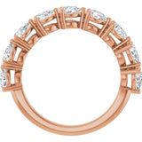 14K Gold Pear Lab-Grown Diamond Nine-Stone Anniversary Band – 1 1/4–1 3/8 CTW - Rose Gold - view 2