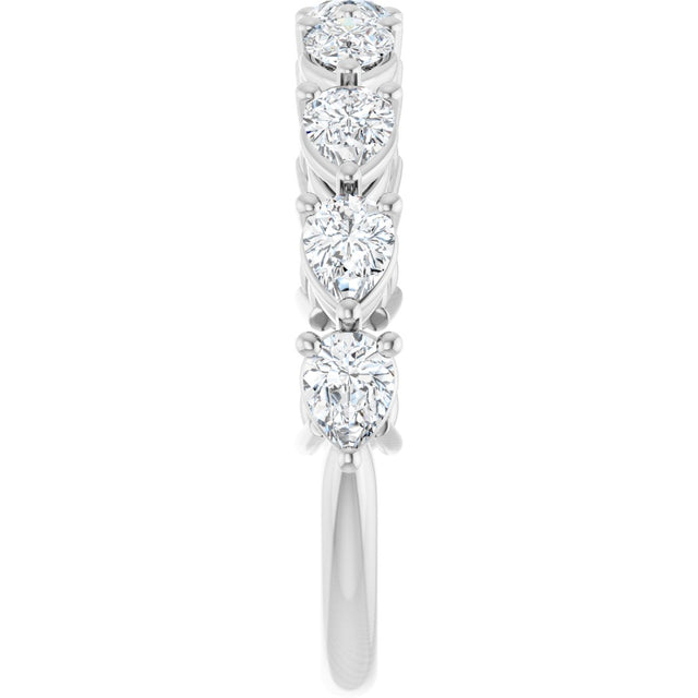 Platinum Pear Natural Diamond Nine-Stone Anniversary Band – 1 1/4–1 3/8 CTW - view 4