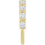 14K Gold Pear Natural Diamond Nine-Stone Anniversary Band – 1 1/4–1 3/8 CTW - Yellow Gold - view 4