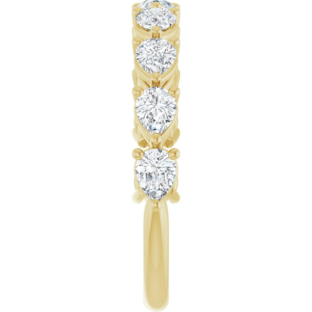 14K Gold Pear Lab-Grown Diamond Nine-Stone Anniversary Band – 1 1/4–1 3/8 CTW - Yellow Gold - view 4