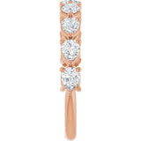 14K Gold Pear Lab-Grown Diamond Nine-Stone Anniversary Band – 1 1/4–1 3/8 CTW - Rose Gold - view 4