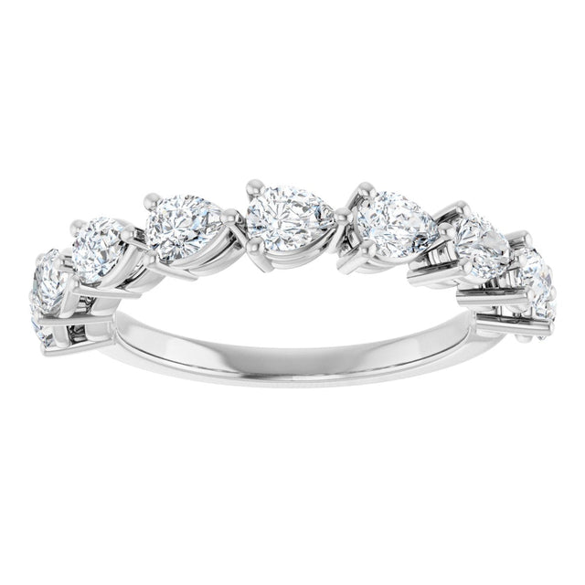 Platinum Pear Natural Diamond Nine-Stone Anniversary Band – 1 1/4–1 3/8 CTW - view 3