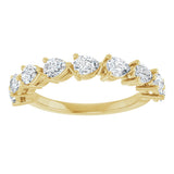 14K Gold Pear Natural Diamond Nine-Stone Anniversary Band – 1 1/4–1 3/8 CTW - Yellow Gold - view 3