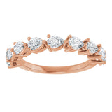14K Gold Pear Natural Diamond Nine-Stone Anniversary Band – 1 1/4–1 3/8 CTW - Rose Gold - view 3