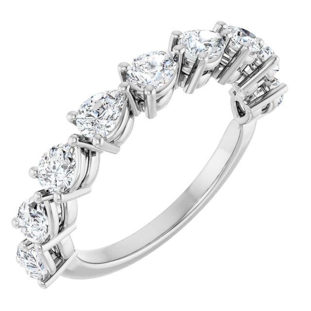 Platinum Pear Lab-Grown Diamond Nine-Stone Anniversary Band – 1 1/4–1 3/8 CTW
