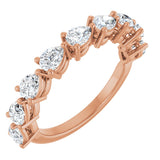 14K Gold Pear Lab-Grown Diamond Nine-Stone Anniversary Band – 1 1/4–1 3/8 CTW - Rose Gold